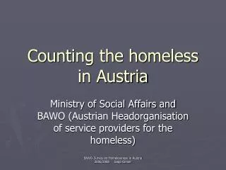 Counting the homeless in Austria