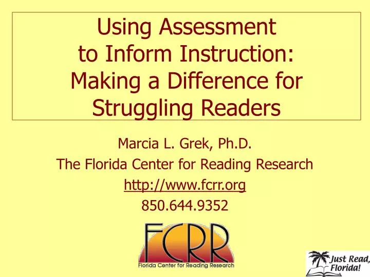 using assessment to inform instruction making a difference for struggling readers