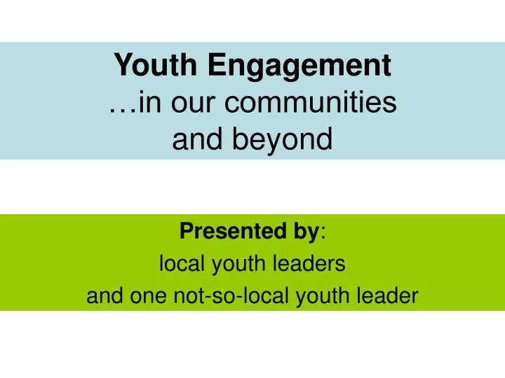 youth engagement in our communities and beyond