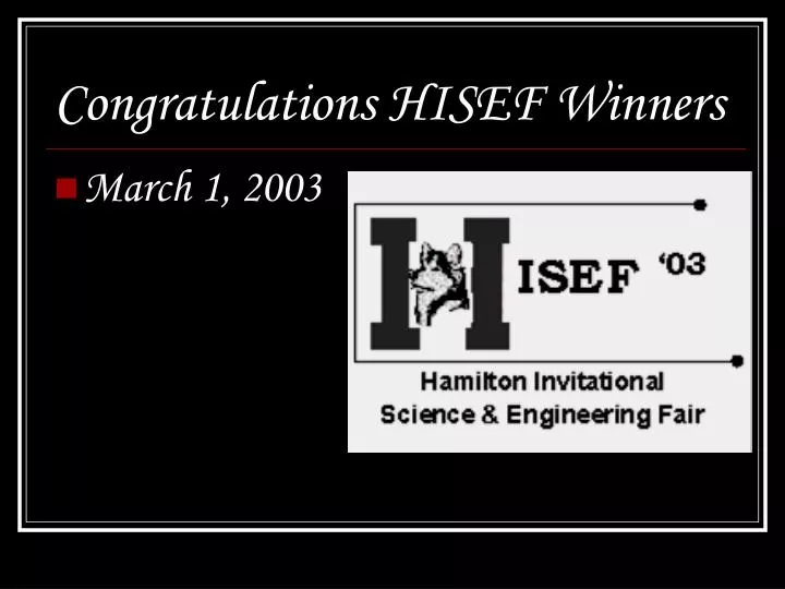 congratulations hisef winners