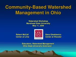 Community-Based Watershed Management in Ohio