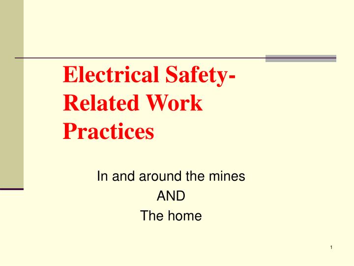 electrical safety related work practices