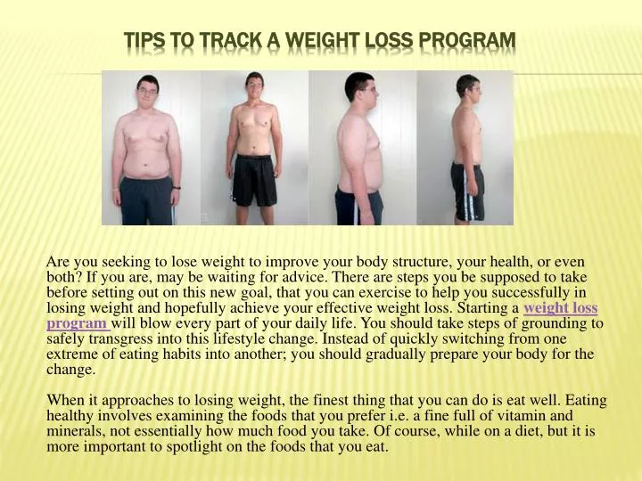 tips to track a weight loss program