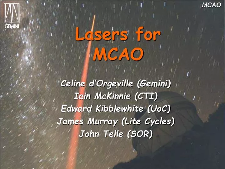 lasers for mcao