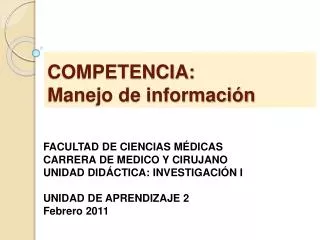 competencia manejo de informaci n