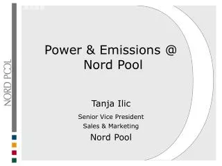 Power &amp; Emissions @ Nord Pool