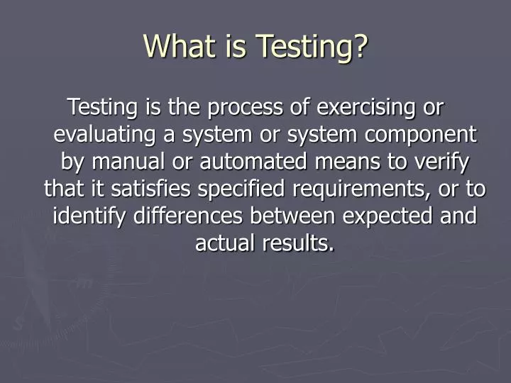 what is testing