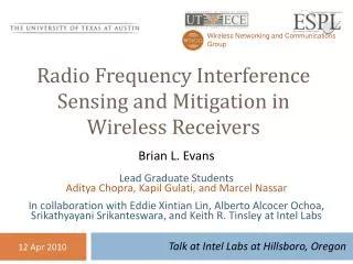 Radio Frequency Interference Sensing and Mitigation in Wireless Receivers
