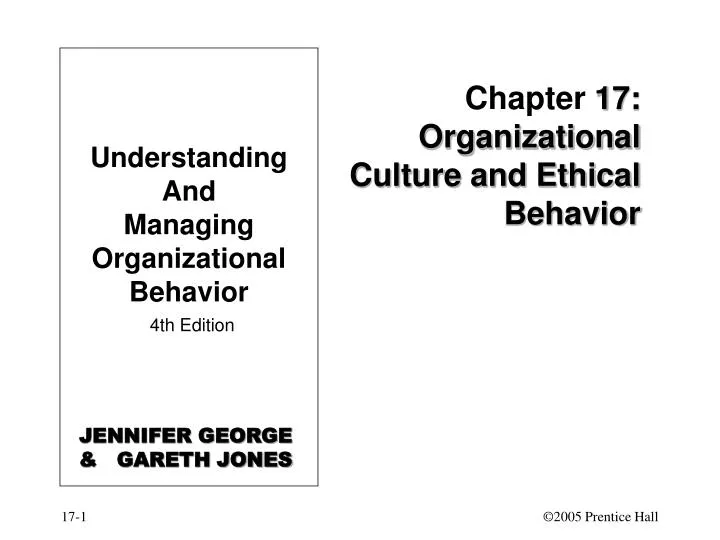 chapter 17 organizational culture and ethical behavior