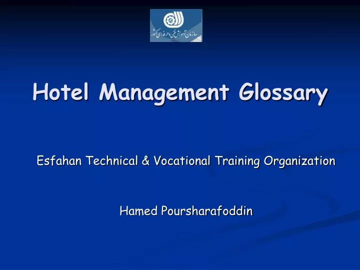 hotel management glossary