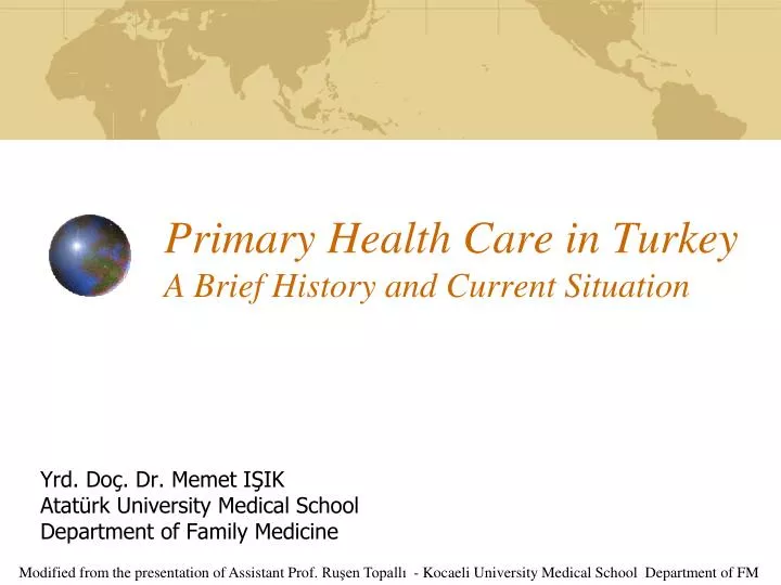 primary health care in turkey a brief history and current situation