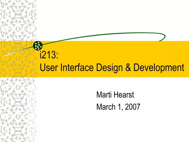 i213 user interface design development