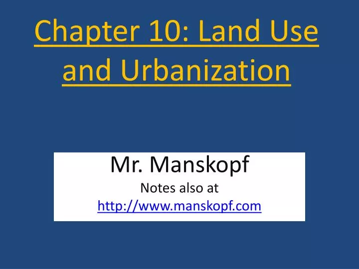chapter 10 land use and urbanization