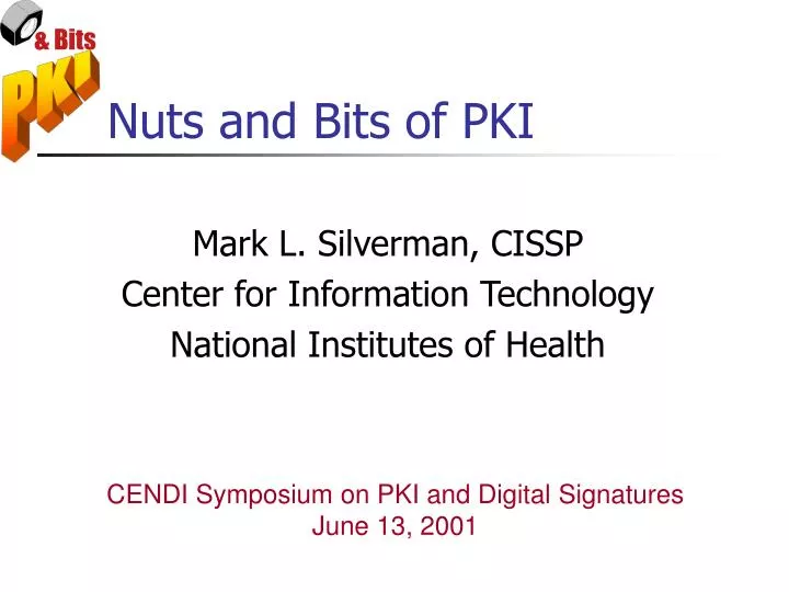 mark l silverman cissp center for information technology national institutes of health