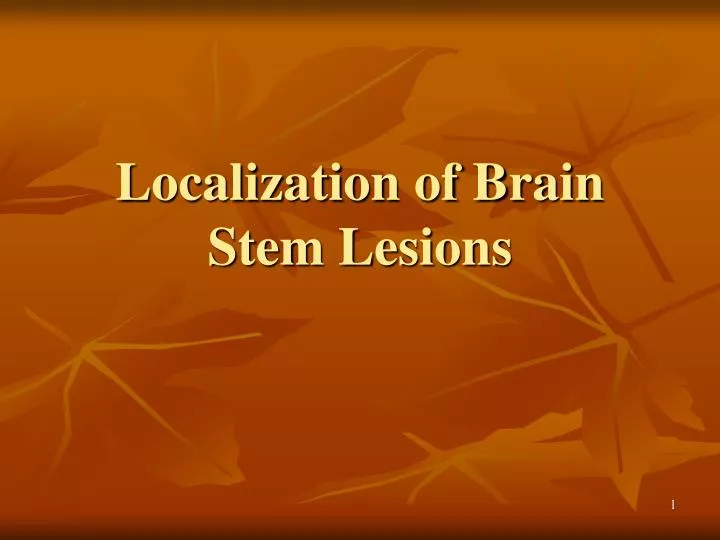localization of brain stem lesions