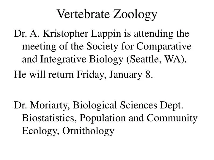 vertebrate zoology