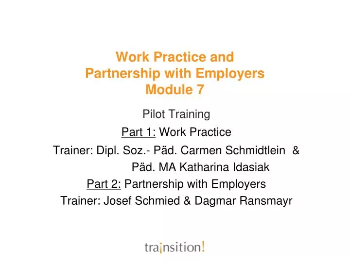 work practice and partnership with employers module 7