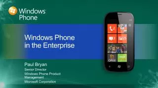 Windows Phone in the Enterprise