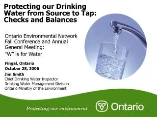 Protecting our Drinking Water from Source to Tap: Checks and Balances