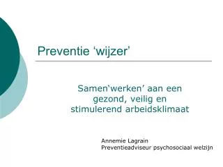 Preventie ‘wijzer’