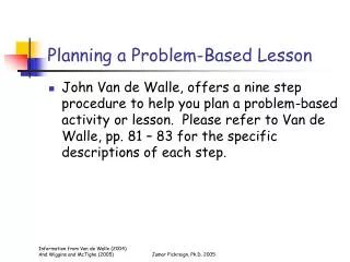 Planning a Problem-Based Lesson