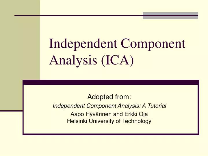 independent component analysis ica