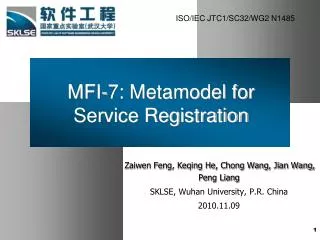 MFI-7: Metamodel for Service Registration