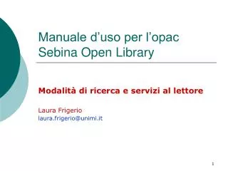 manuale d uso per l opac sebina open library