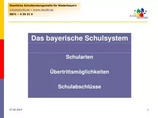 Staatliche Schulberatungsstelle für Niederbayern info@sbndb.de – www.sbndb.de 0871 – 4 30 31 0