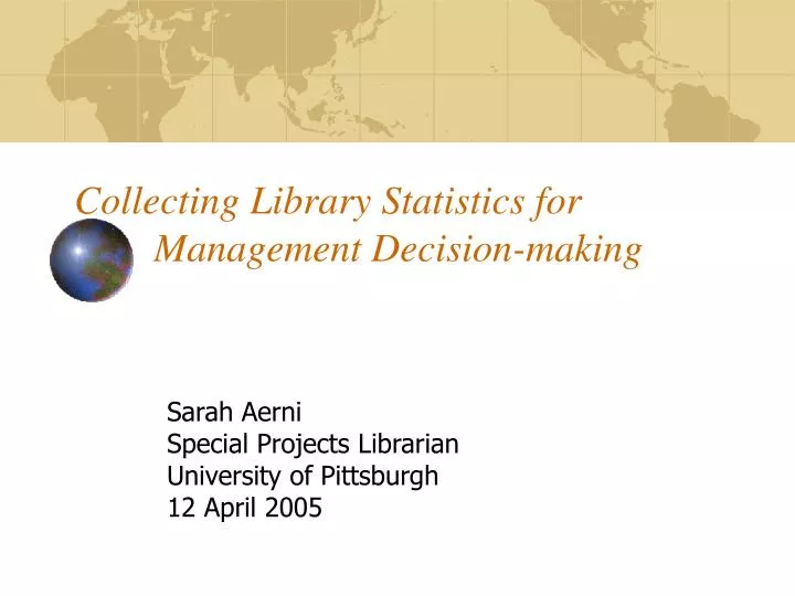 collecting library statistics for management decision making
