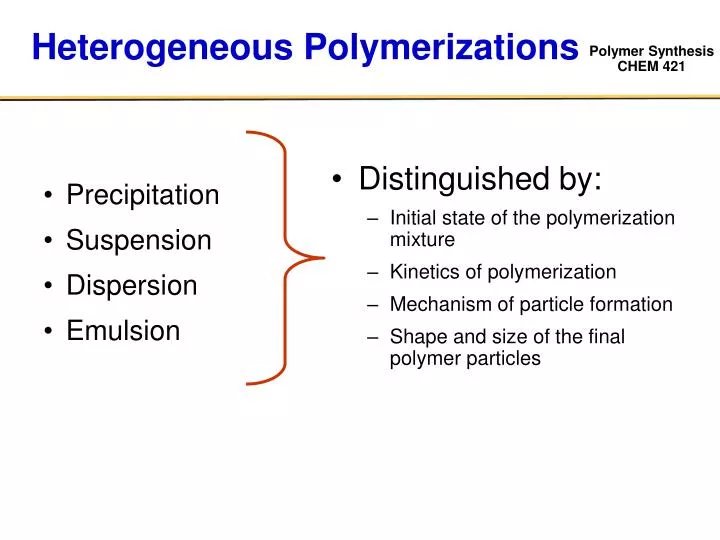 heterogeneous polymerizations