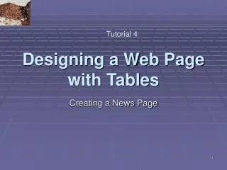 Designing a Web Page with Tables