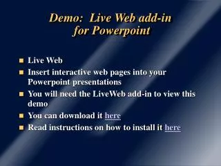 Demo: Live Web add-in for Powerpoint