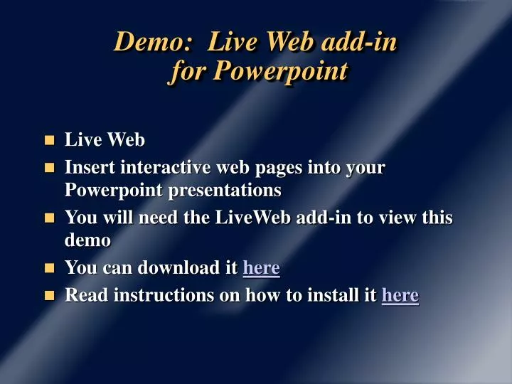 demo live web add in for powerpoint