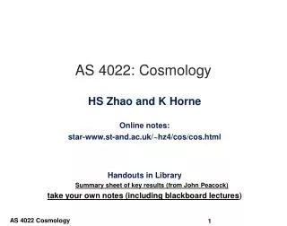 AS 4022: Cosmology