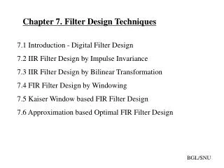 Chapter 7. Filter Design Techniques