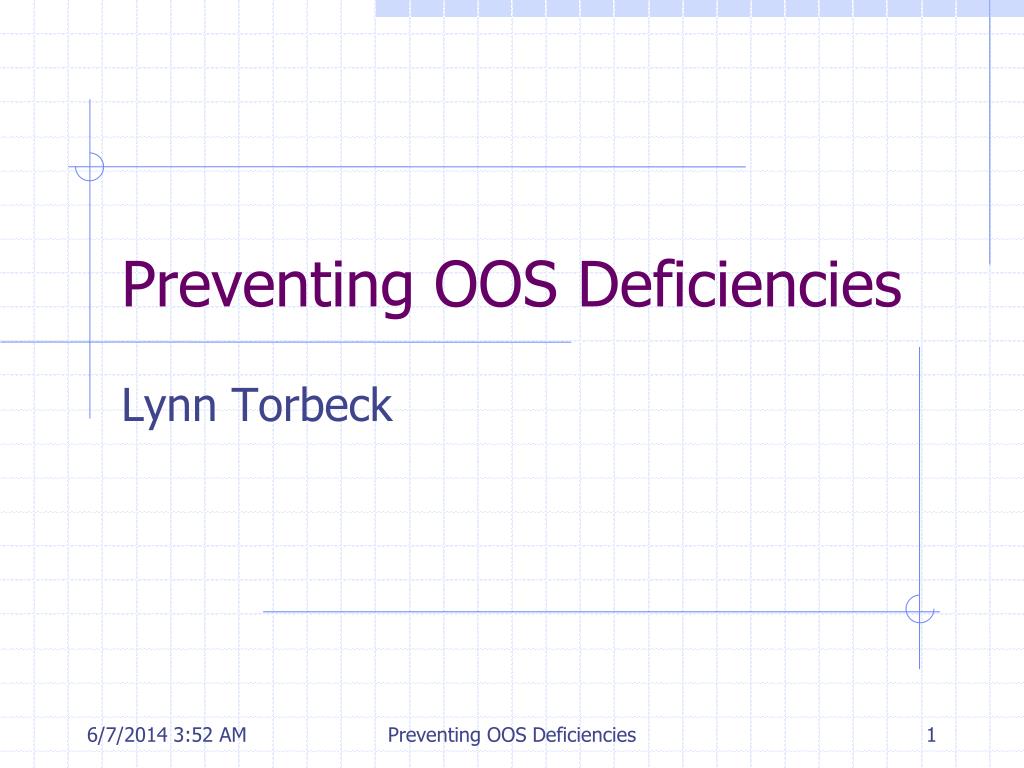 PPT - Preventing OOS Deficiencies PowerPoint Presentation, free ...