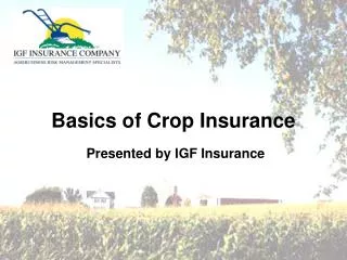 Basics of Crop Insurance