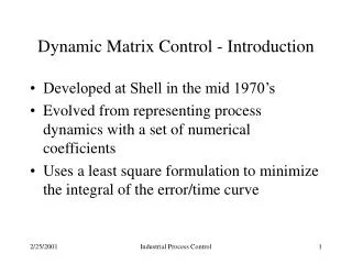Dynamic Matrix Control - Introduction