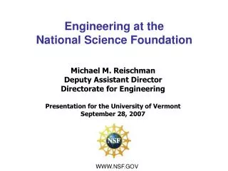 Engineering at the National Science Foundation