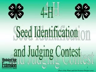 4-H Seed Identification and Judging Contest