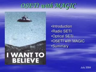 OSETI with MAGIC