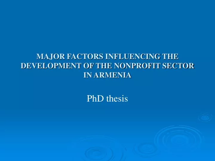 major factors influencing the development of the nonprofit sector in armenia
