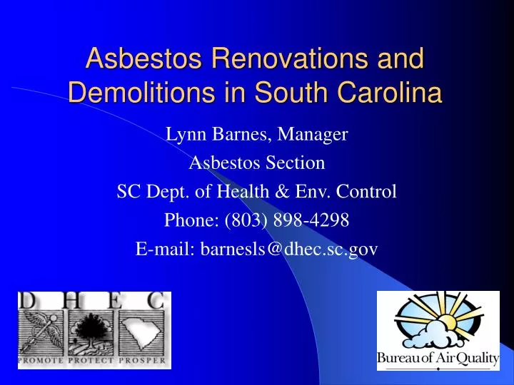 asbestos renovations and demolitions in south carolina