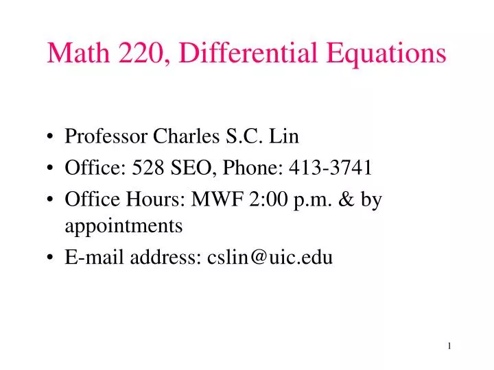 math 220 differential equations