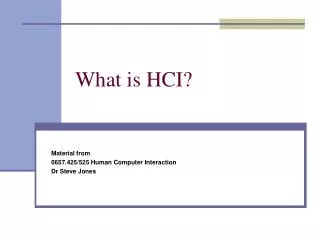 What is HCI?