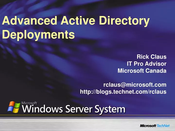 advanced active directory deployments