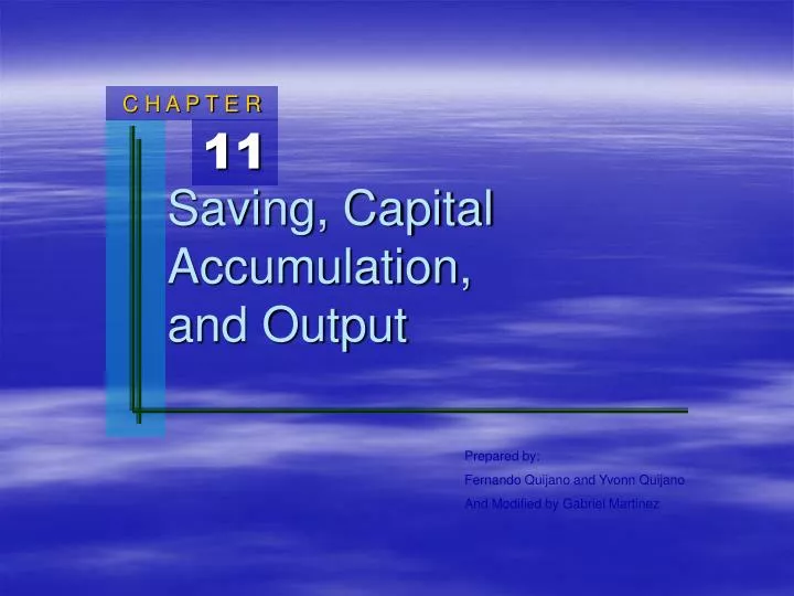 saving capital accumulation and output