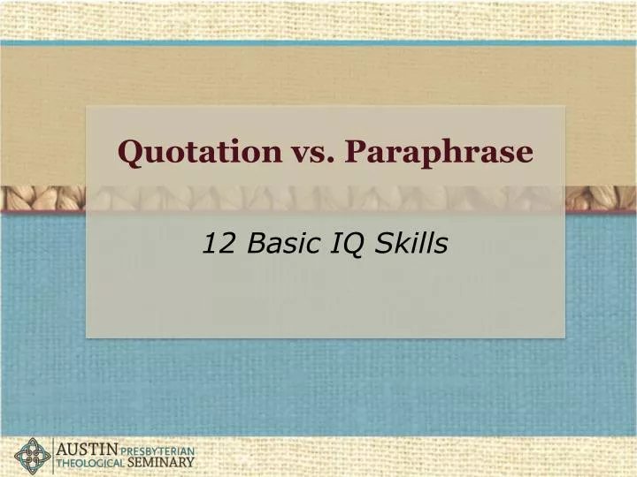 quotation vs paraphrase