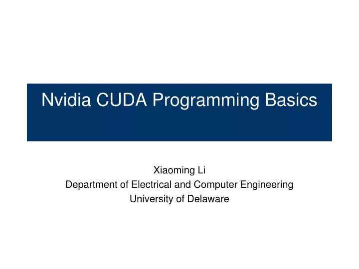 nvidia cuda programming basics